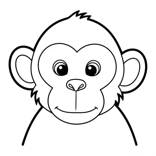 Cute Monkey Coloring Page for Toddlers