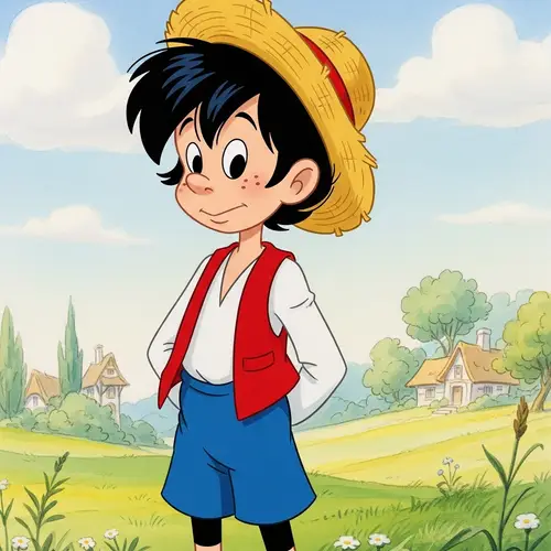 Monkey D. Luffy Ghibli Character in Classic Art Style
