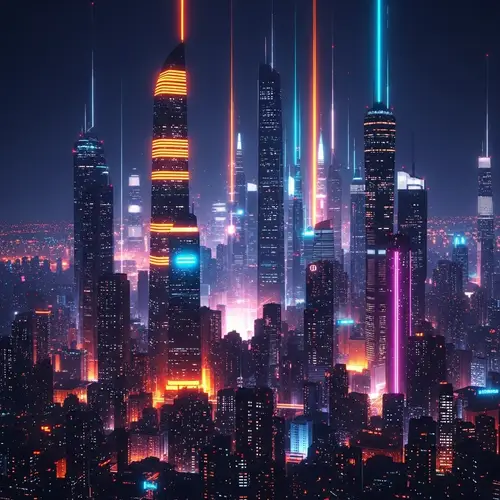 Futuristic Neon Cityscape | Phoenix Suns Energy