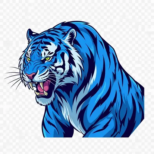Blue Tiger T-Shirt Print Design