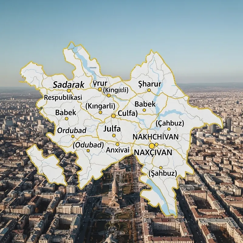Detailed Map of Nakhchivan Autonomous Republic with Golden Borders & Labeled Cities Detailed Map of Nakhchivan Autonomous Republic with Golden Borders & Labeled Cities