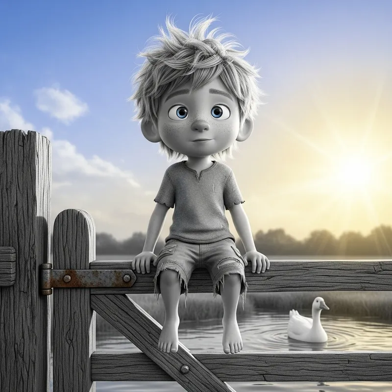 Pietie: A Whimsical Boy's Day in Pencil Drawing