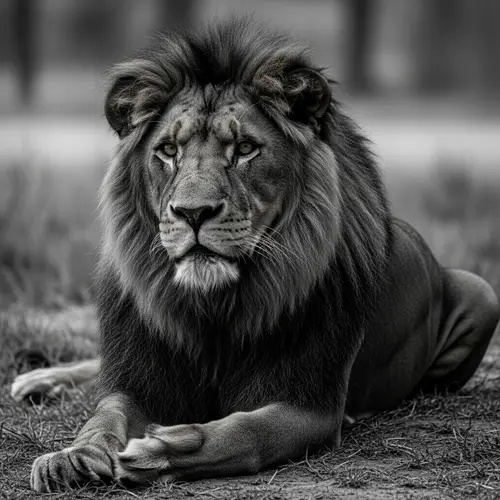 Majestic Black Lion: Wisdom, Strength & Serenity