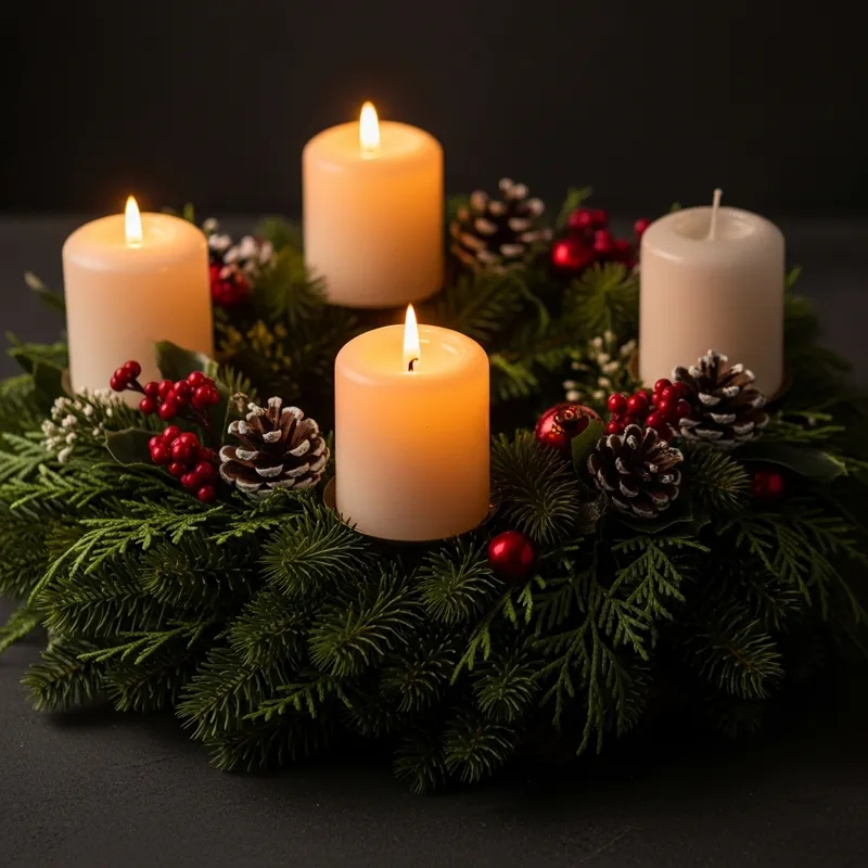 Advent Wreath: Symbolizing 1st Sunday of Advent