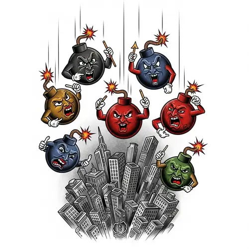 1940s Style Seven Deadly Sins Tattoo Design