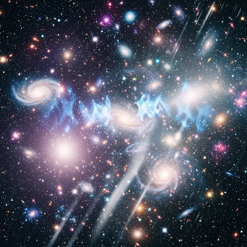 Galaxy Abstract Art: Violets, Blues, Whites