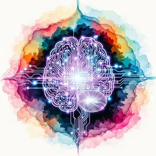 Abstract Watercolor Painting of Artificial Intelligence | Neural Networks