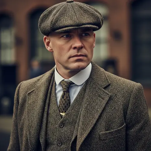 Thomas Shelby: 20th-Century Attire Icon with Intense Blue Eyes