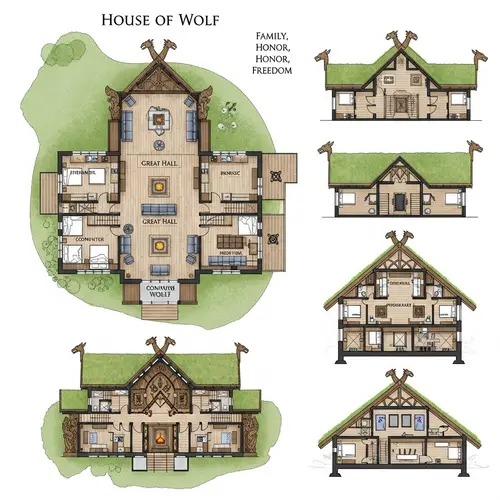 House of Wolf: Viking Era Living Quarters Blueprint