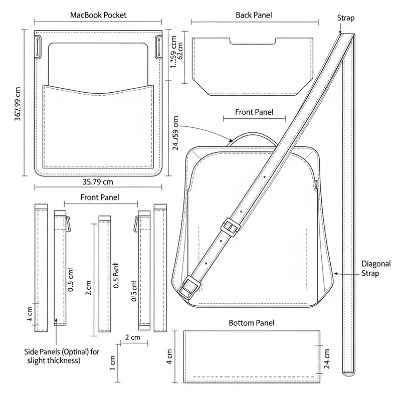 DIY Leather MacBook 16 Backpack Pattern Guide