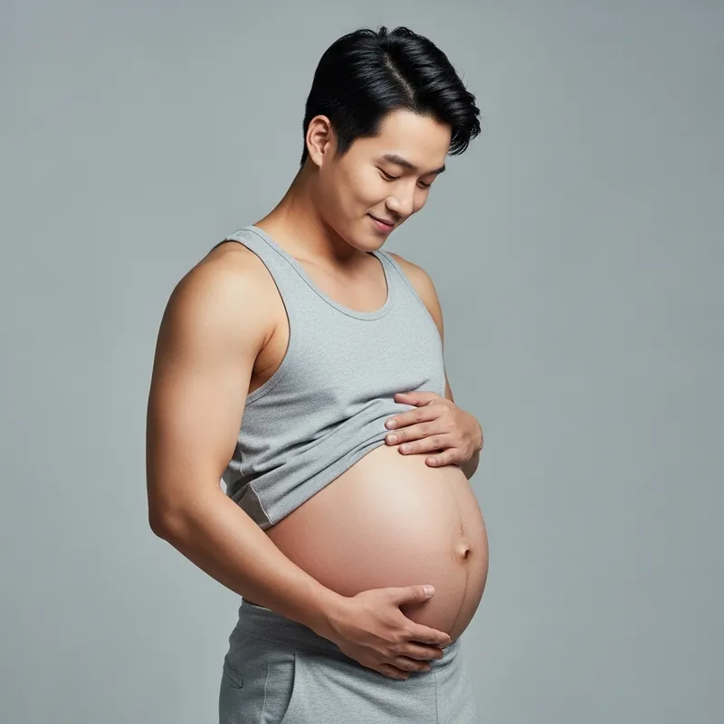 Young Korean Man 9 Months Pregnant | Glowing & Proud Young Korean Man 9 Months Pregnant | Glowing & Proud
