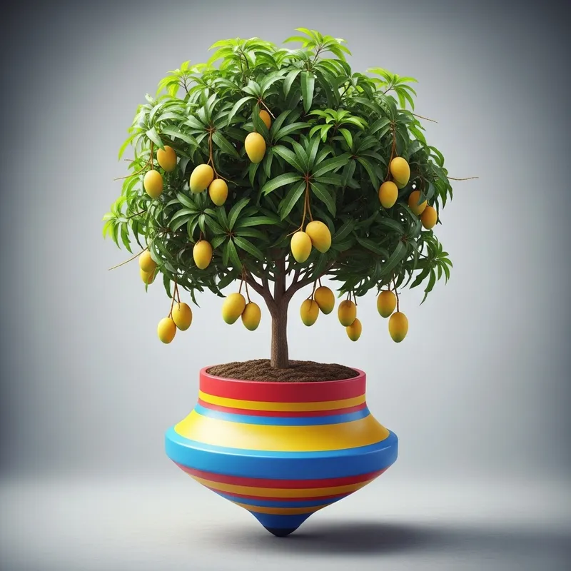 Unique Mango Tree Inside Spinning Top