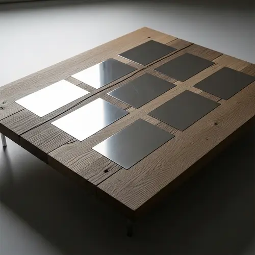 Rustic Appeal Wooden Platform with Innovative Metal Panels