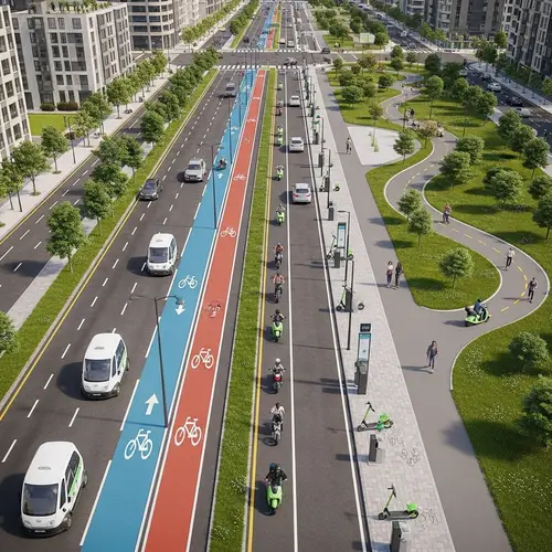 Innovative Micro-Mobility Infrastructure in Urban Cityscape