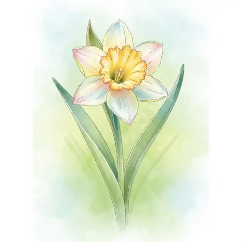 Spring Flower Watercolor Vector Graphic