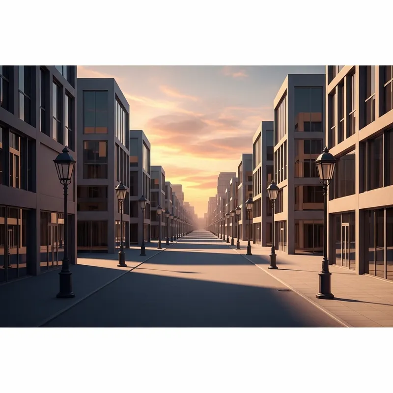 AI-Generated Urban Street View | Digital Artistic Creation