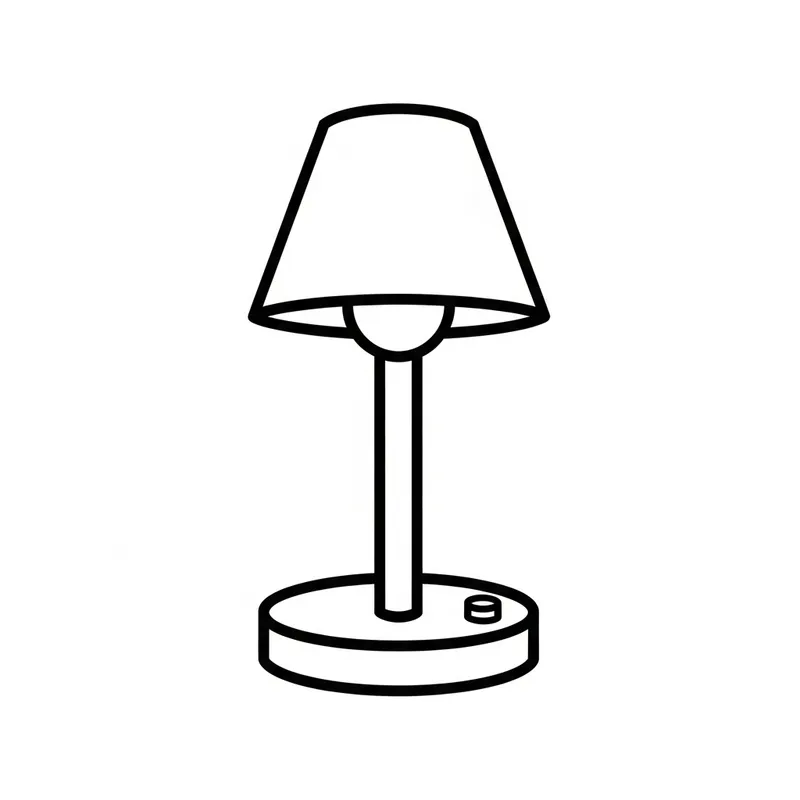 Simple Lamp Coloring Page for Toddlers