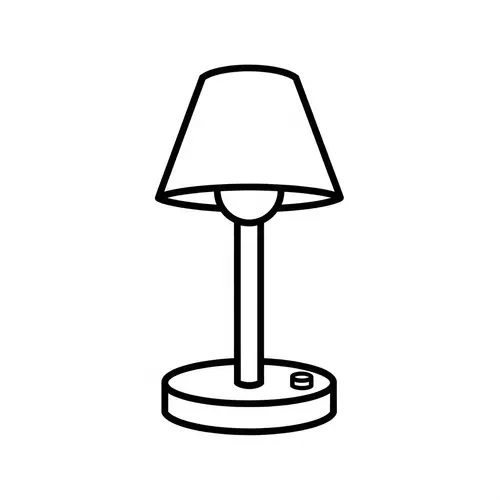 Simple Lamp Coloring Page for 1-Year-Old Kids