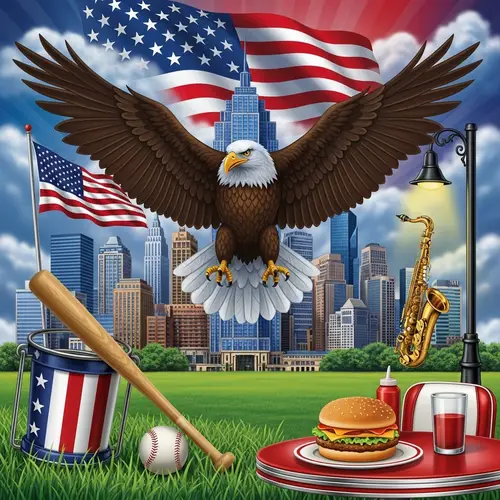 Iconic Symbols of American Culture: Eagle, Stars, Stripes, Skyscrapers