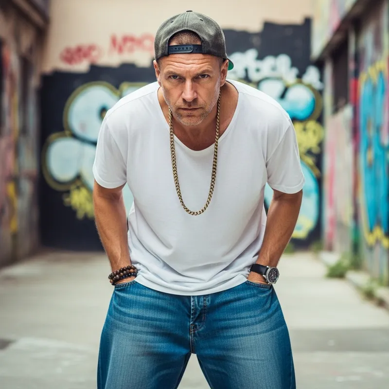 Eminem Hip-Hop Style in Urban Setting