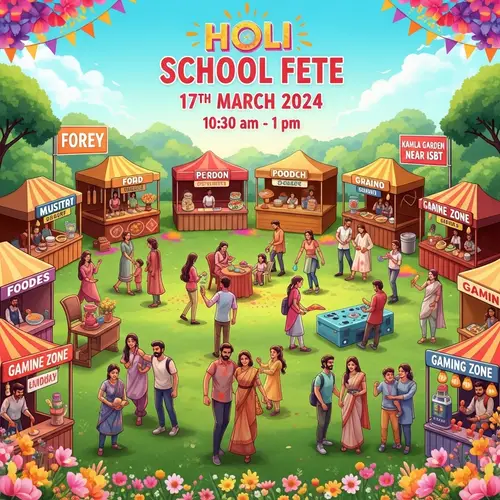 Kidzee Turner Road School Holi Fete: Food Stalls, Gaming Zone & Family Fun