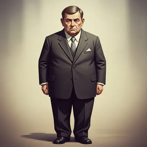 Vintage Senior Adult Man Full Body Illustration