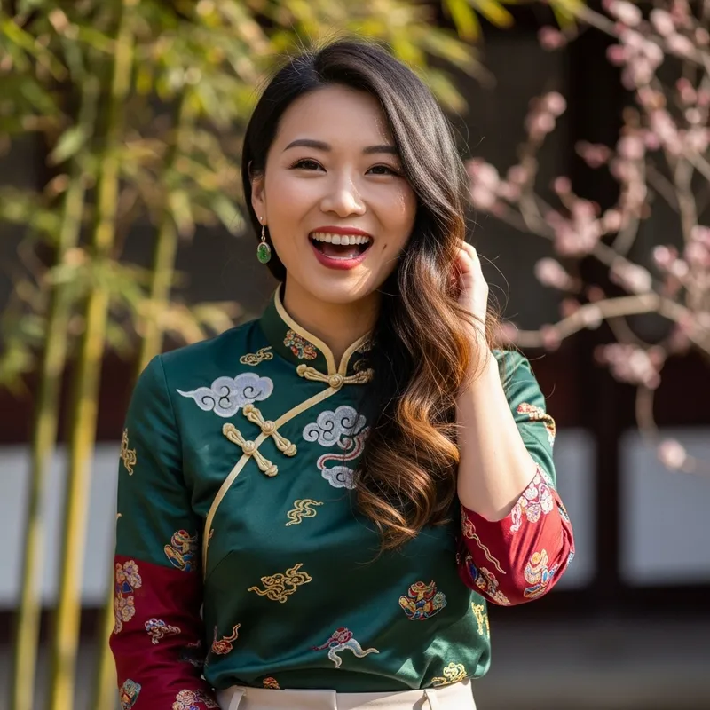 Smiling Chinese Lady | Elegant Style & Rich Culture