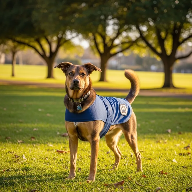 Stylish Dog in Vest | Outdoor Scene