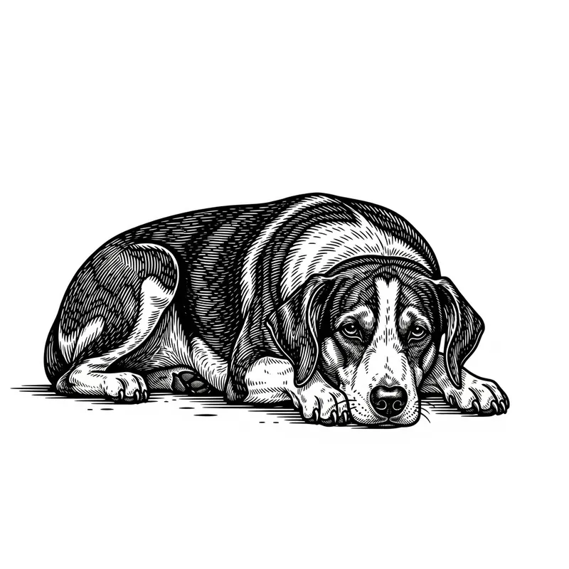 Vintage Black & White Dog T-Shirt Design Vintage Black & White Dog T-Shirt Design