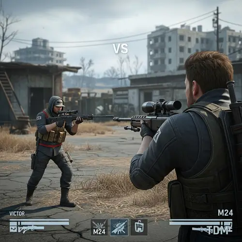 Intense 1v1 Challenge in Post-Apocalyptic Battle Royale Game