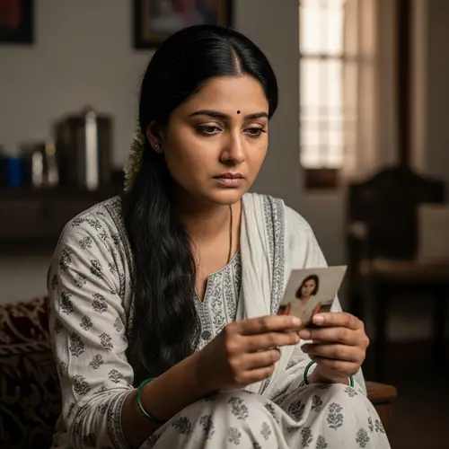 Melancholic South Asian Woman - Portrait of Sadness and Contemplation