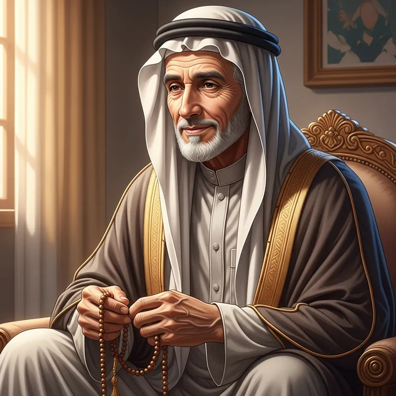 Muslim Man in Tranquil Setting Muslim Man in Tranquil Setting