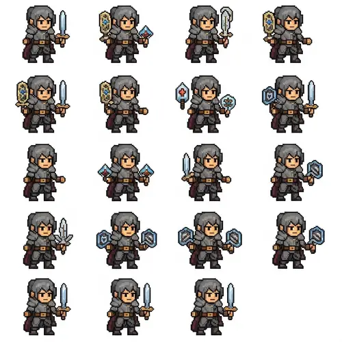Pixel Art Sprite Sheet: RPG Character Design