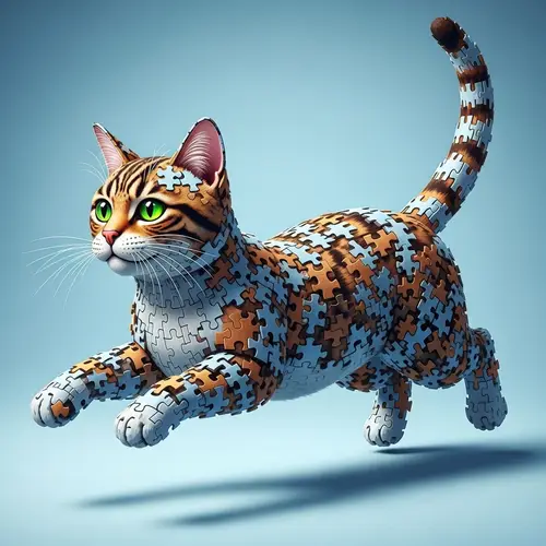 Playful Cat Jigsaw Puzzle Art | Intriguing and Vibrant