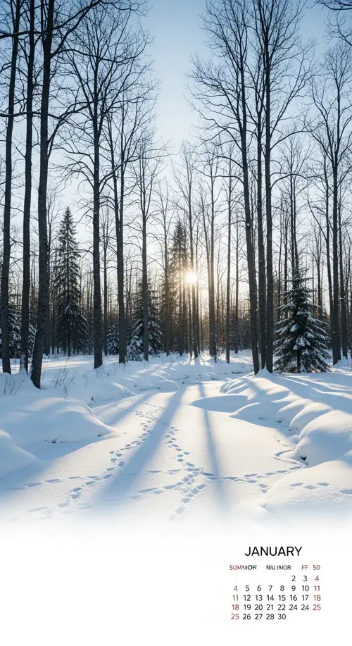 Winter Wonderland Landscape | January Background Scene