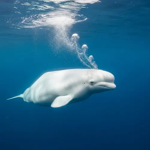 Playful Beluga Whale Using Echolocation