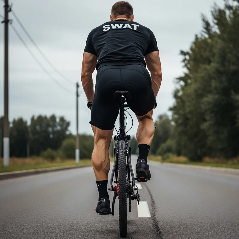 Stunning Close-Up of Russian SWAT Officer Cycling