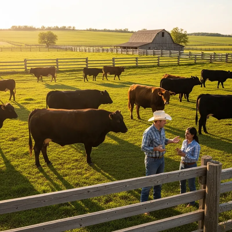 Rustic Cattle Ranch Panorama | Diverse Livelihood Scene