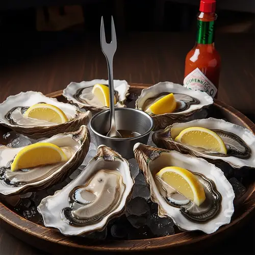 Les Huitres: Fresh Oysters on Rustic Platter