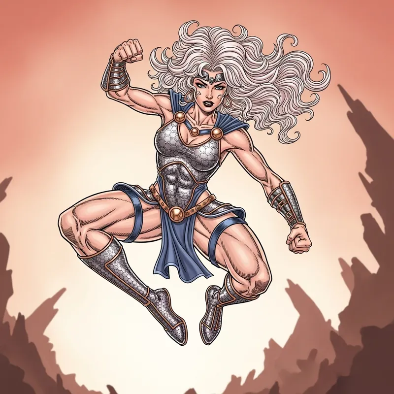 Fierce She-Ra in Full Action Pose - Marvel Style Battle