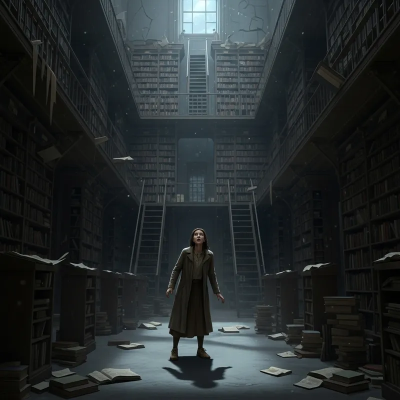Trapped in Shadows: A Library's Dark Embrace Trapped in Shadows: A Library's Dark Embrace