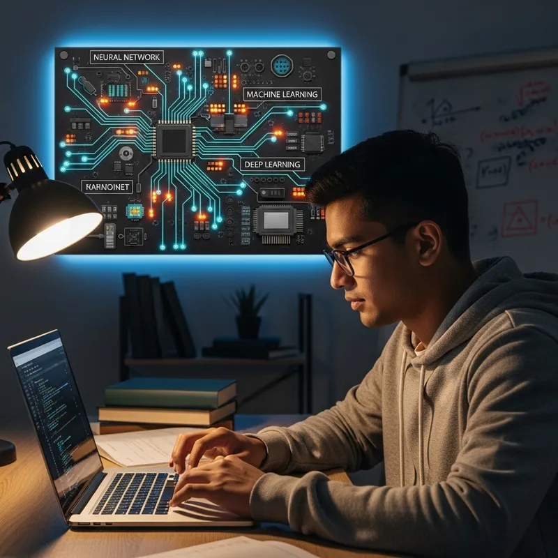 Student Using Computer with AI Board - Best Practices