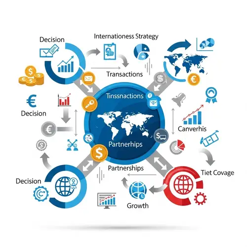 International Business Strategy Framework | Vibrant Abstract Image