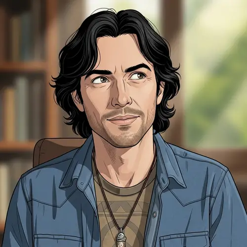 Hippie Genius: Illustration of a Younger Looking 45-Year-Old Man