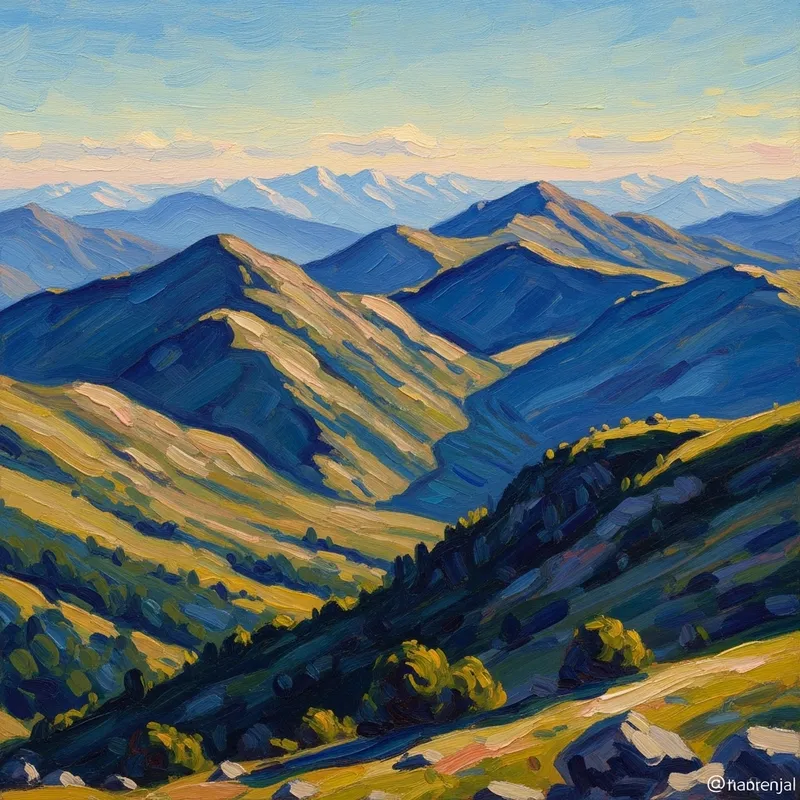 Impressionist Mountain Landscape Art - Capturing Natural Serenity