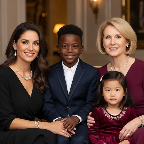 Prosperous Wealthy Family: Diverse Representation of Elegance and Love