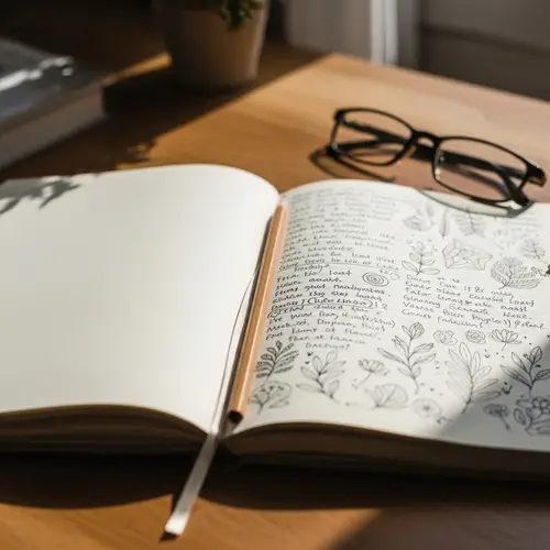 Open Notebook with Handwritten Notes