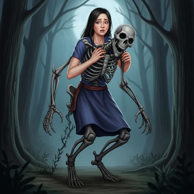 Eerily Beautiful Transformation: From East Asian Woman to Wendigo Monster Eerily Beautiful Transformation: From East Asian Woman to Wendigo Monster