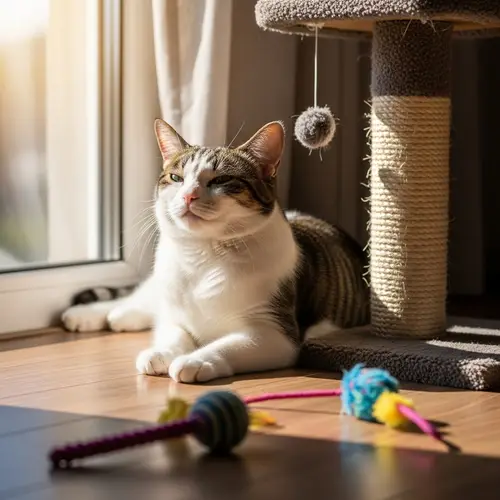 Luxurious Ebony and White Domestic Short-Haired Cat | Feline Bliss