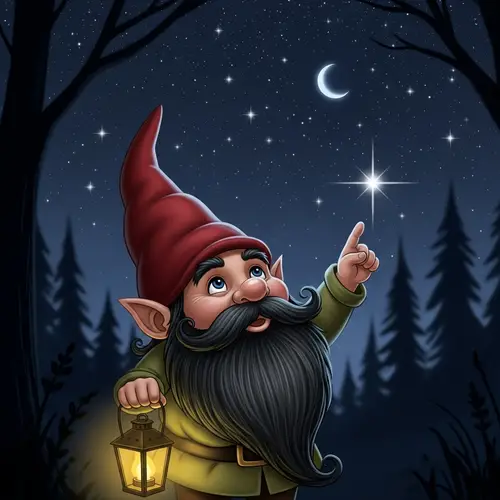 Cute Gnome Gazing at Stars – Garden Gnome Statue